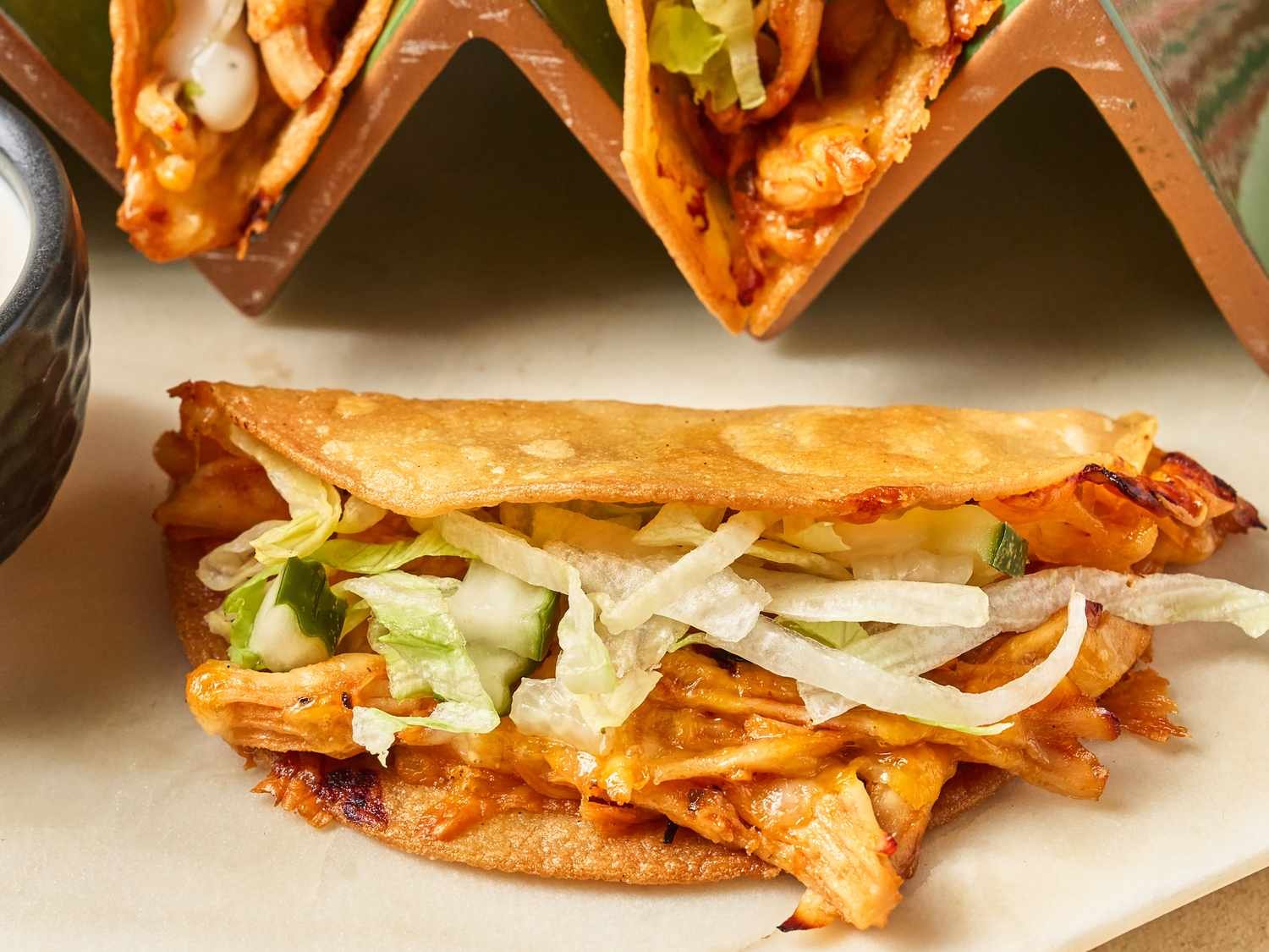 Crispy Sheet Pan BBQ Ranch Chicken Tacos