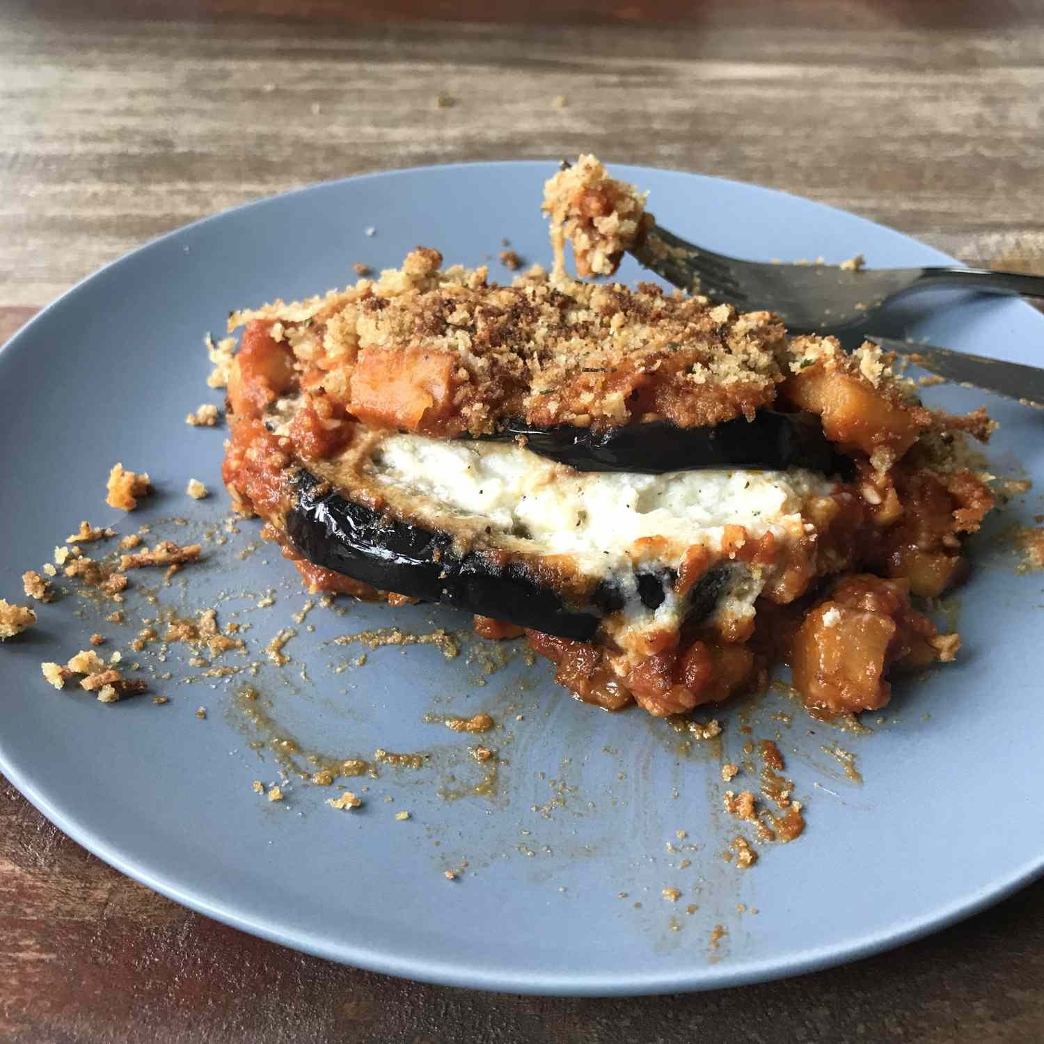 Step 8 of Eggplant Parmesan Casserole