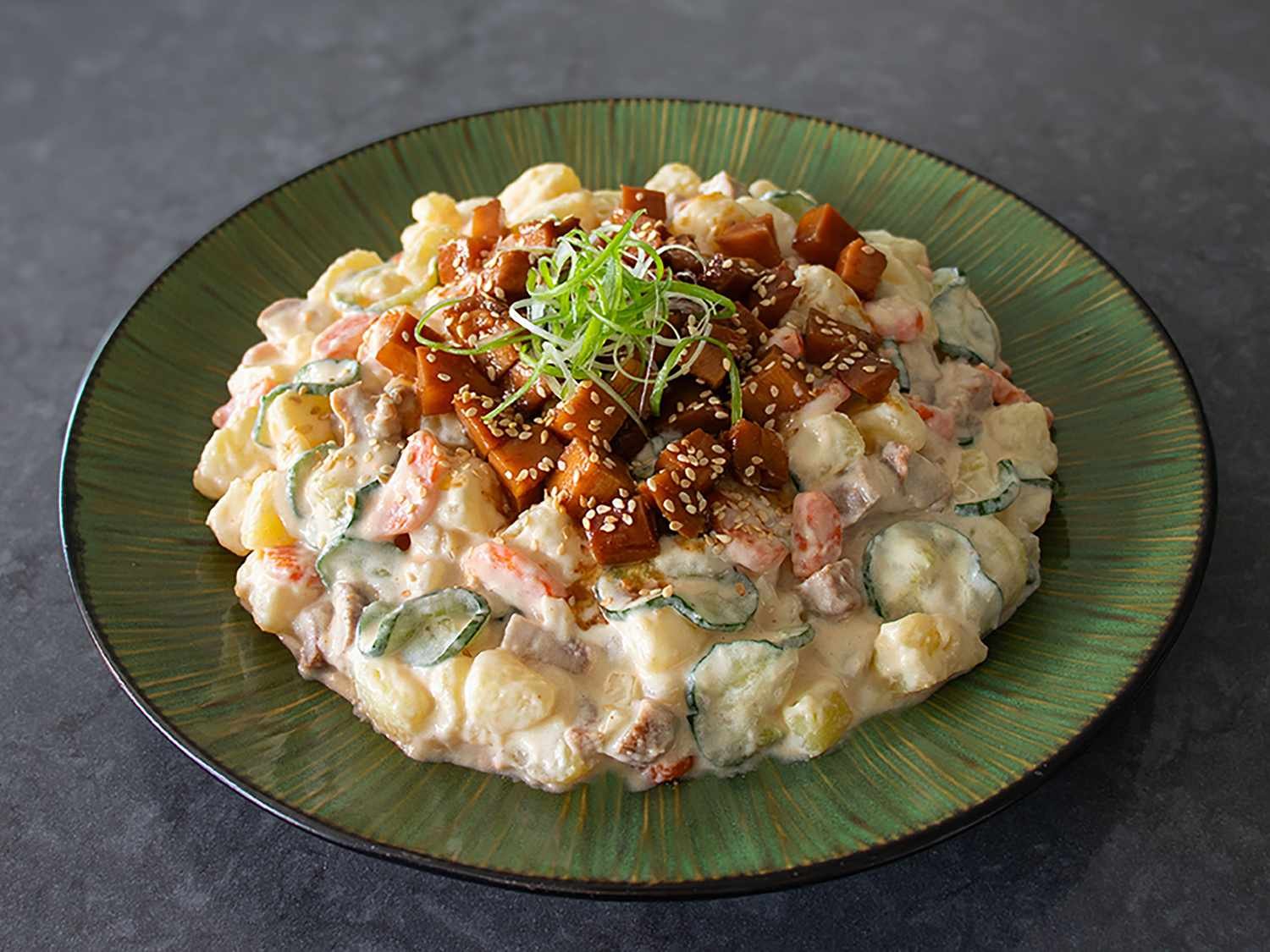 Step 9 of Japanese Potato Salad with Teriyaki Chicken