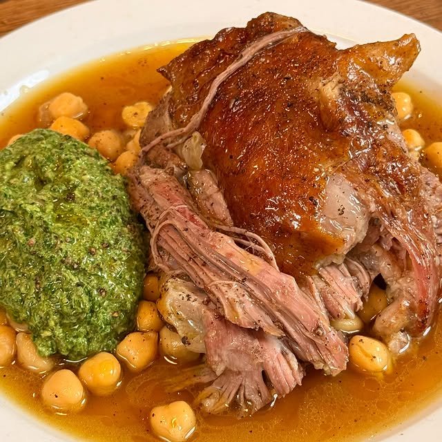 Braised Lamb with Chickpeas and Salsa Verde