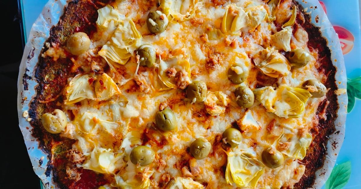 Pizza fit sin harinas.🥦🍕