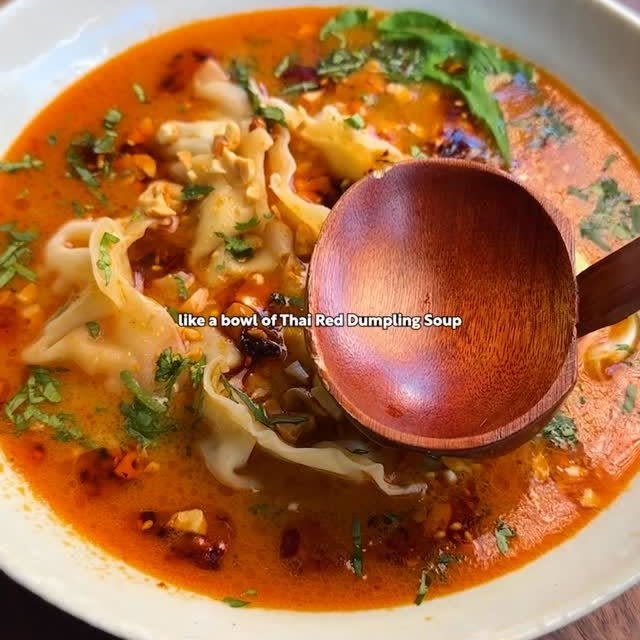 Thai Red Dumpling Soup