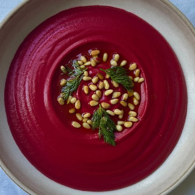 Creamy Cannellini Bean + Beetroot Dip